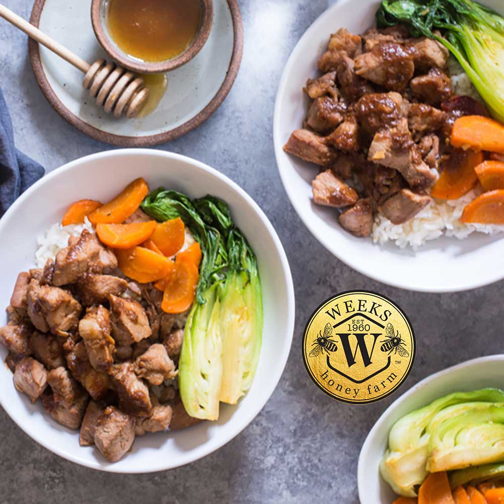 Filipino Rice Bowls with Honey Soy Pork Tenderloin