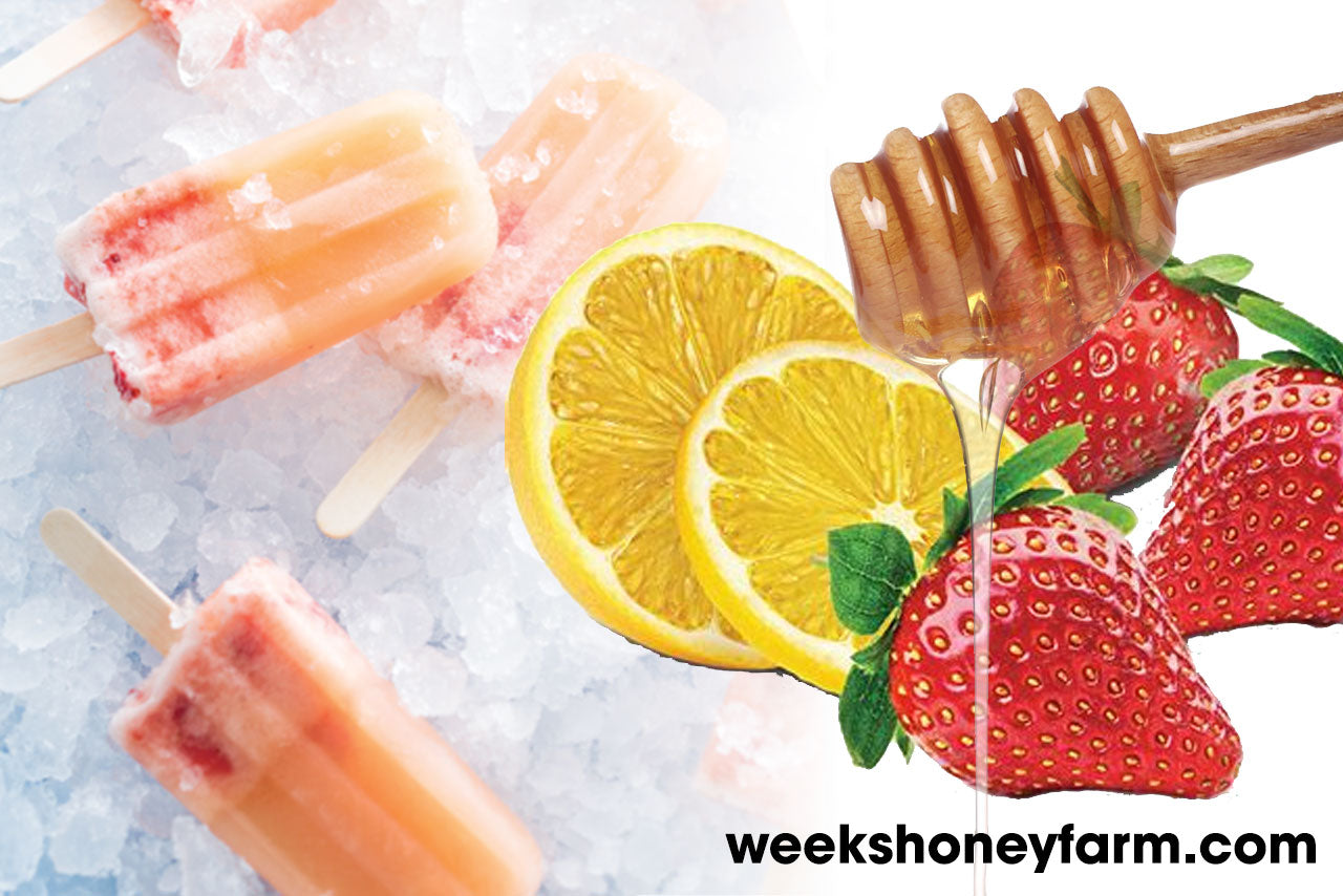 Refreshing Honey Strawberry/Lemonade Popsicles!